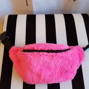 Neon Pink Faux Fur Fanny Pack